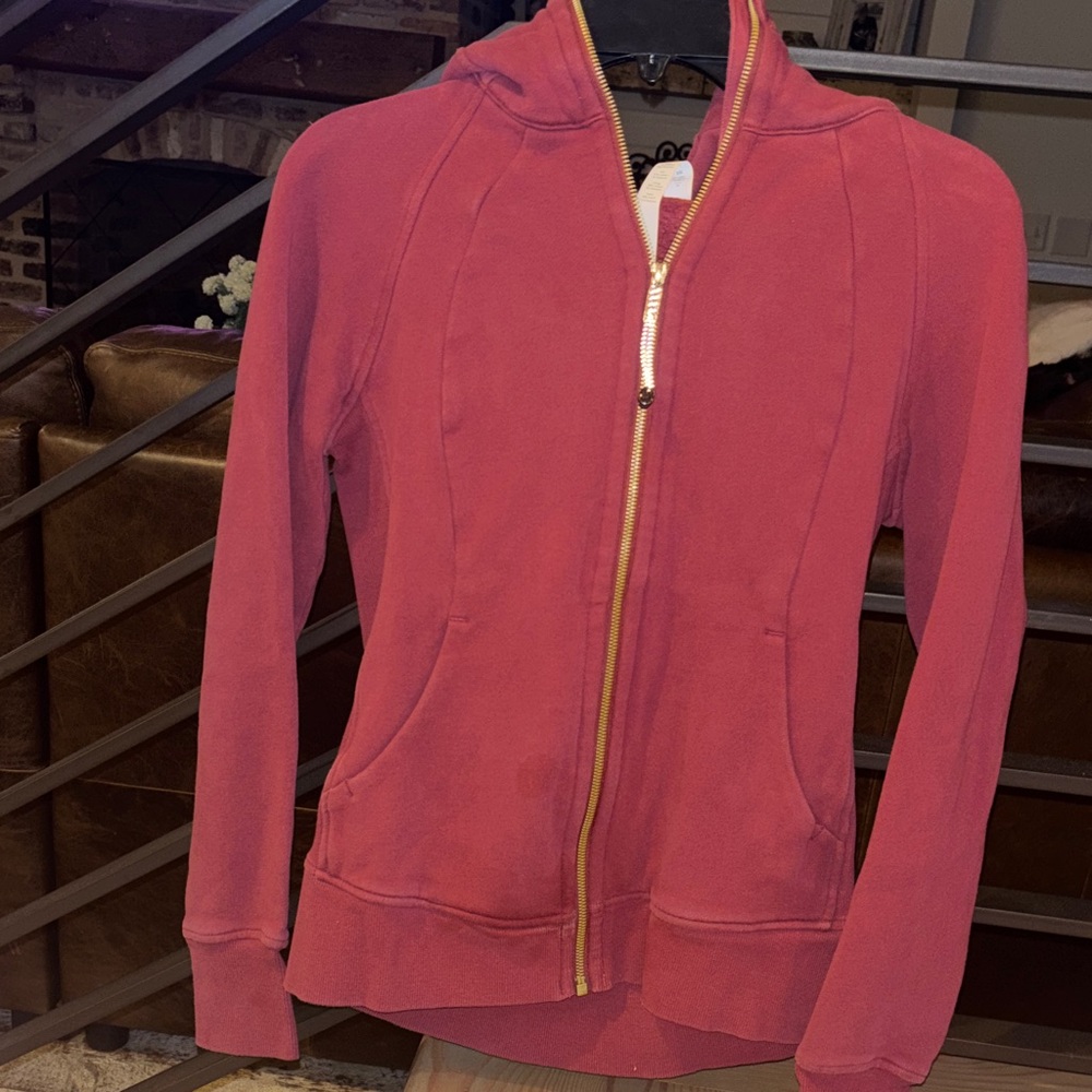 Lululemon Burgundy Hoodie with Gold Zipper
